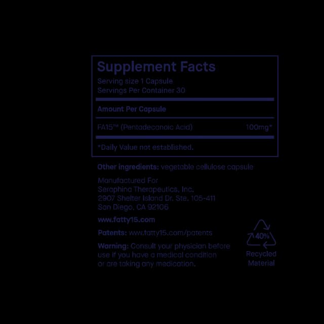 Fatty15 Fatty15 pentadecanoic acid (C15:0), Annual Supply Kit | 360 capsules
